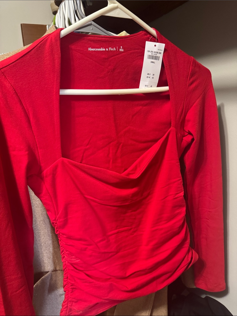 Abercrombie & Fitch Square-Neck Long Sleeve Top